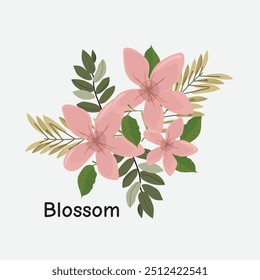 Blossom Vector Illustration: Springtime Floral Blooming Design
