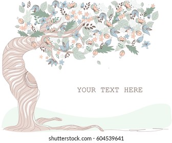 blossomed tree,vector illustration