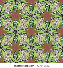 Blossoming background for printing on fabric, wallpaper and paper. Bright bouquets on a fashion grunge background. Vector illustration. Cute seamless pattern with a small flower in a vintage style.
