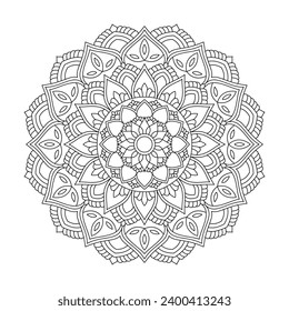 Blossoming beauty adult mandala coloring book page for kdp book interior. Peaceful Petals, Ability to Relax, Brain Experiences, Harmonious Haven, Peaceful Portraits, Blossoming Beauty mandala design.