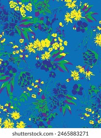 Blossoming Beauty A Digital All Over Flower Pattern"
