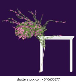 The blossoming bougainvillea with pink flowers
