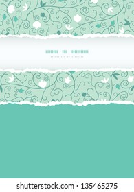 Blossoming  Branches Vertical Torn Frame Seamless Pattern Background