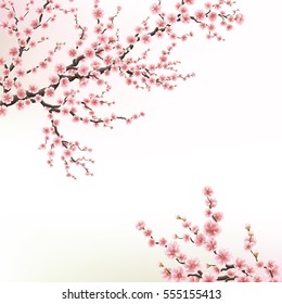 Blossoming Cherry Tree. EPS 10 vector file included