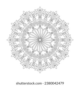 Blossoming delight adult mandala coloring book page for kdp book interior. Peaceful Petals, Ability to Relax, Brain Experiences, Harmonious Haven, Peaceful Portraits, Blossoming Beauty mandala design.