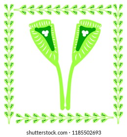 Blossoming flower bud. Vector drawing. Pattern for napkin, wallpaper, postcards