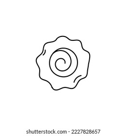 Blossoming flower hand drawn icon. Decorative sketch lush bloom inflorescence for decoration and botanical vector design