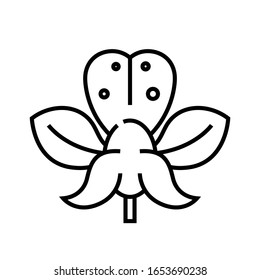 Blossoming flower line icon, concept sign, outline vector illustration, linear symbol.