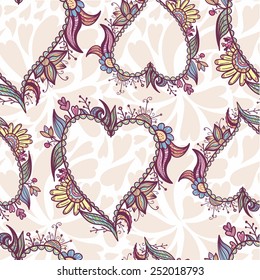 Blossoming Heart pattern | Creative vector seamless background for Valentine design