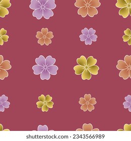 Blossoming Sakura Serenity: colorful Sakura Seamless Pattern Design