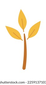 Blossoming tree branch flat icon Spring garden. Vector illustration