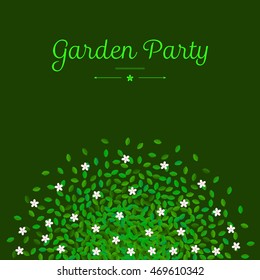 Blossoming Tree invitation or greeting card vector template with pattern forming gradient. Use for textiles, interior decoration, web page, wrapping paper, cosmetics labeling. Sample text. Editable