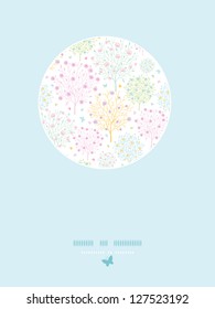 Blossoming trees circle card seamless background