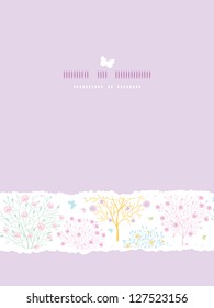 Blossoming trees vertical card seamless background
