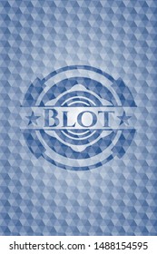 Blot blue polygonal emblem. Vector Illustration. Detailed.