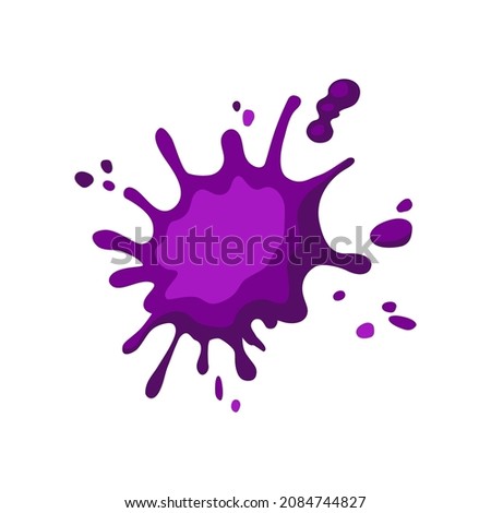 Blot. A bright purple spot of paint. Splats, baby slime , splatter. Icon, clipart for website, applications about jewelry, games, design, paint. Vector flat illustration, cartoon style.