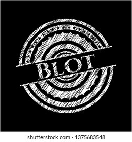 Blot chalkboard emblem on black board
