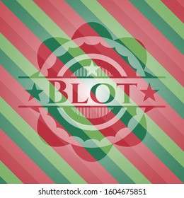 Blot christmas emblem background. Vector Illustration. Detailed.