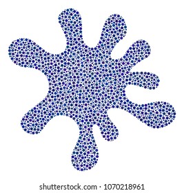 Blot collage of circle dots in different sizes and color tints. Dots are organized into blot vector collage. Dotted vector illustration.
