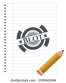 Blot draw with pencil effect. Vector Illustration. Detailed.