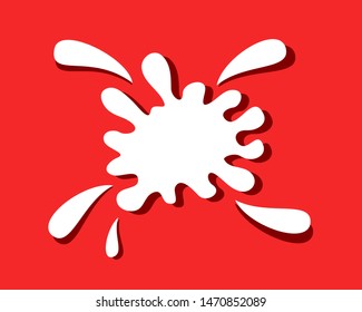 Blot and drops. vector illustration of graphic element on red background