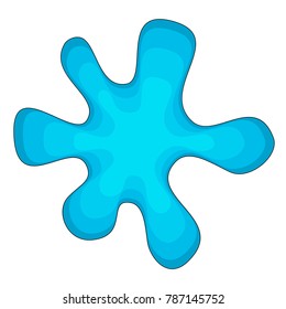 Blot flower, fluid spot, light blue with overflow