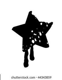 Blot in the form of a star with smudges. vector illustration