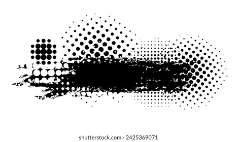 Blot with halftone dots.hand drawing. Not AI. Vector illustration
