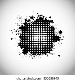 Blot with halftone. Vector