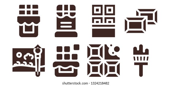 blot icon set. 8 filled blot icons.  Simple modern icons about  - Painting brush, Chocolate