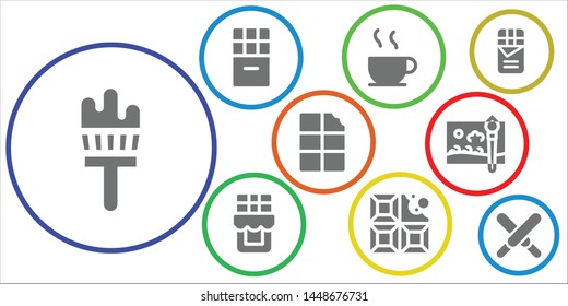 blot icon set. 9 filled blot icons.  Simple modern icons about  - Painting brush, Chocolate