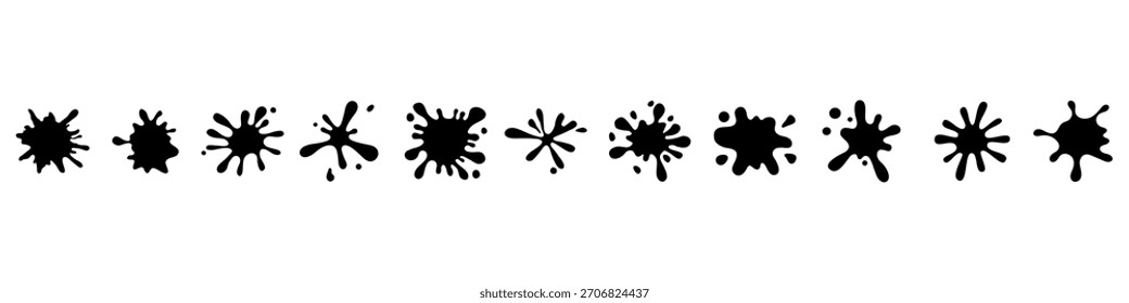 Vektorsatz des Blot-Symbols. Blotch-Illustrationszeichensammlung. unscharfes Symbol. Spray-Logo. Splatter-Websymbole.