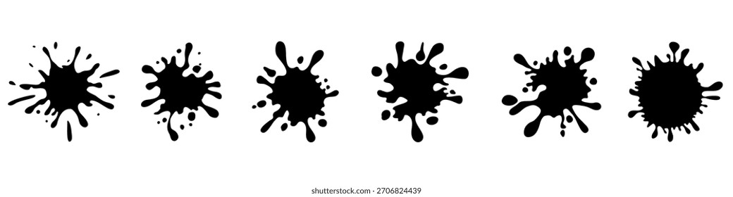 Vektorsatz des Blot-Symbols. Blotch-Illustrationszeichensammlung. unscharfes Symbol. Spray-Logo. Splatter-Websymbole.