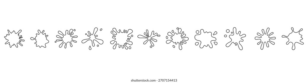 Vektorsatz des Blot-Symbols. Blotch-Illustrationszeichensammlung. unscharfes Symbol. Spray-Logo. Splatter-Websymbole.