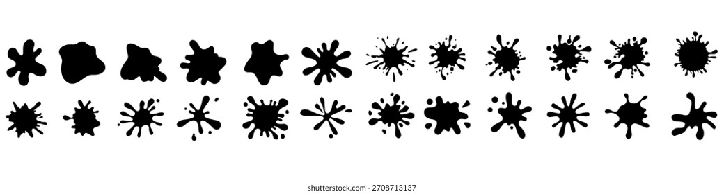 Vektorsatz des Blot-Symbols. Blotch-Illustrationszeichensammlung. unscharfes Symbol. Spray-Logo. Splatter-Websymbole.
