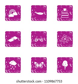 Blot icons set. Grunge set of 9 blot vector icons for web isolated on white background