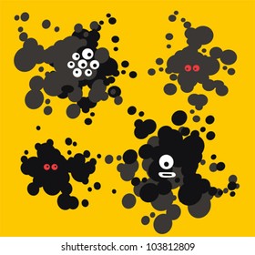 Blot monsters. Vector illustration.