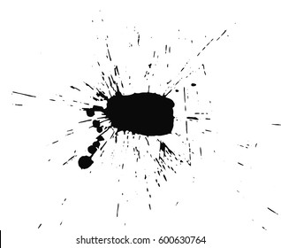 Blot on white background. Grunge blot, ink stain paint. Vector illustration