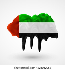 Blot with paint streaks with the national colors. Independence Day. Banner Pennon Pennant Background Stock Vector Icon Image Picture Illustration Printed material Logo  Flag of United Arab Emirates. 