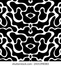 Blot shape abstract seamless pattern of naive shapes. Vector illustration isolated on white background. Seamless abstract universal moulds organic shapes. Organic forms.