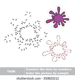 Blot in vector to be traced by numbers. Vector dot to dot game. Connect dots for numbers.
