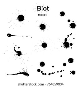 Blot vector set. Realistic blots isolated on white background.