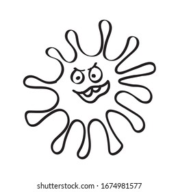 Blot virus vector illustration isolated on white background in doodle style.