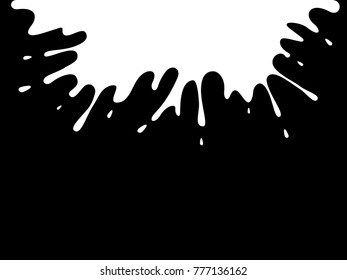 Blot of white paint on black background