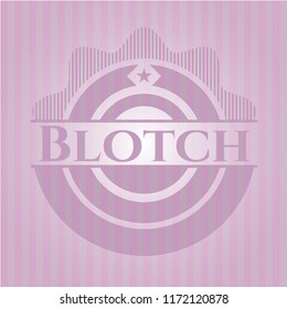 Blotch badge with pink background