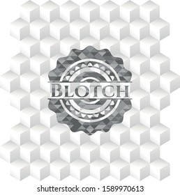 Blotch grey emblem with cube white background