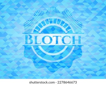 Blotch realistic light blue emblem. Mosaic background. 