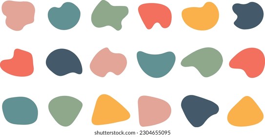 Blotch shapes set. Organic blob shape with blobs black shape set