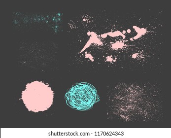 Blotch and stains made with ink. Vector Textures for design.