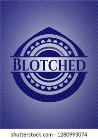 Blotched badge with jean texture